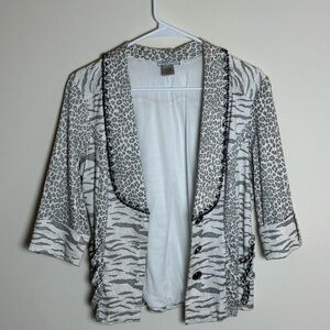 Alberto Makali Leopard and Zebra Print Blazer Jacket Size L